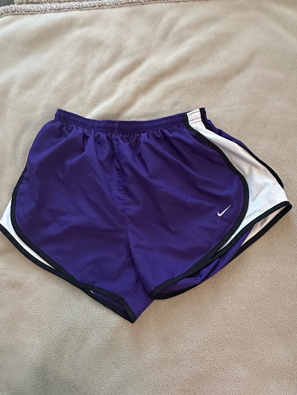 Nike Women’s Purple Athletic Running Shorts with White Trim